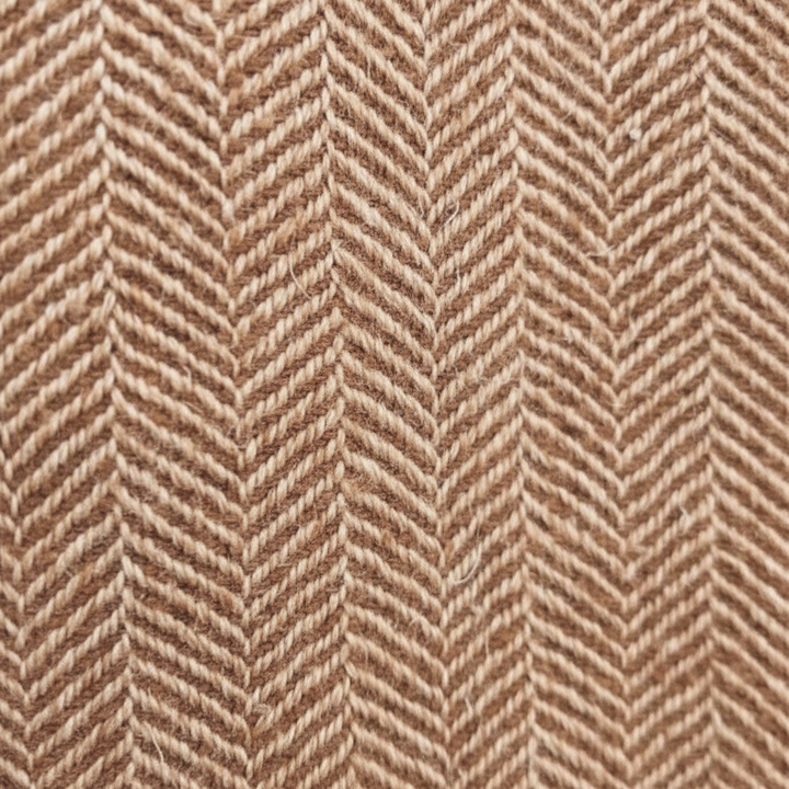 Harriet collarless herringbone blazer in Light Brown