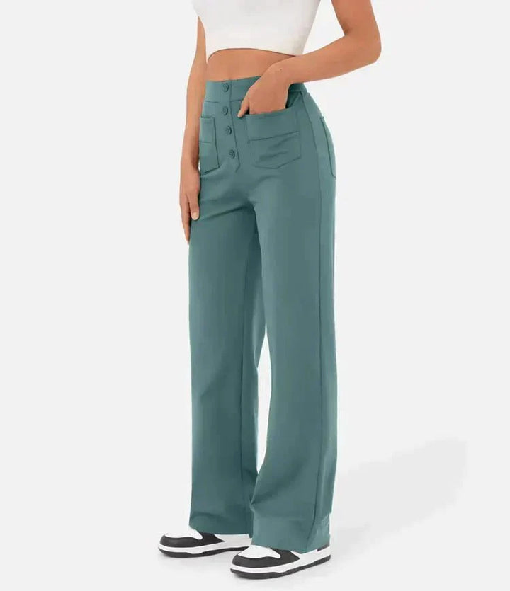 Pantalons Amples Taille Haute | Ajustement Polyvalent | Tenue Décontractée à Bureau