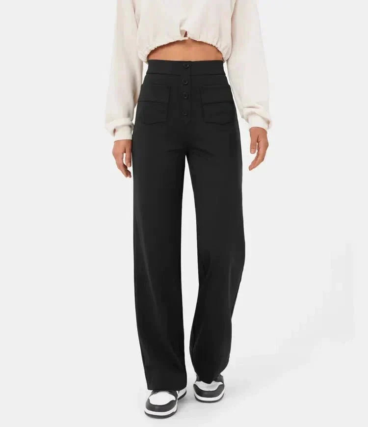 Pantalons Amples Taille Haute | Ajustement Polyvalent | Tenue Décontractée à Bureau