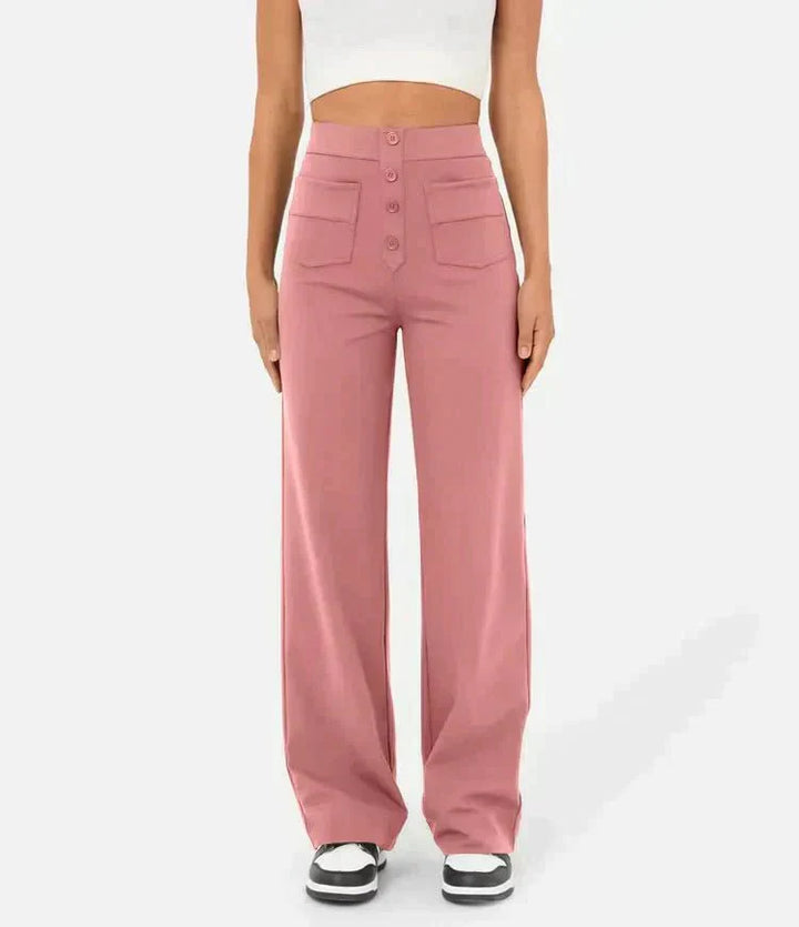 Pantalons Amples Taille Haute | Ajustement Polyvalent | Tenue Décontractée à Bureau