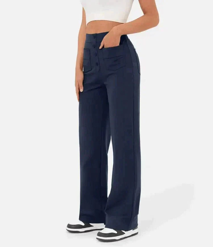 Pantalons Amples Taille Haute | Ajustement Polyvalent | Tenue Décontractée à Bureau