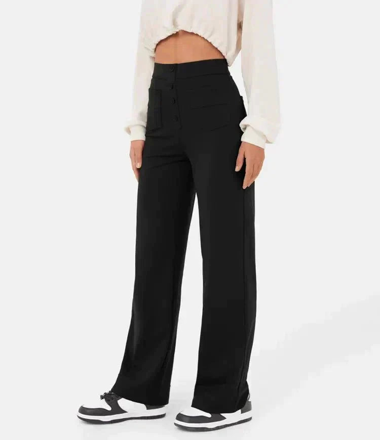 Pantalons Amples Taille Haute | Ajustement Polyvalent | Tenue Décontractée à Bureau