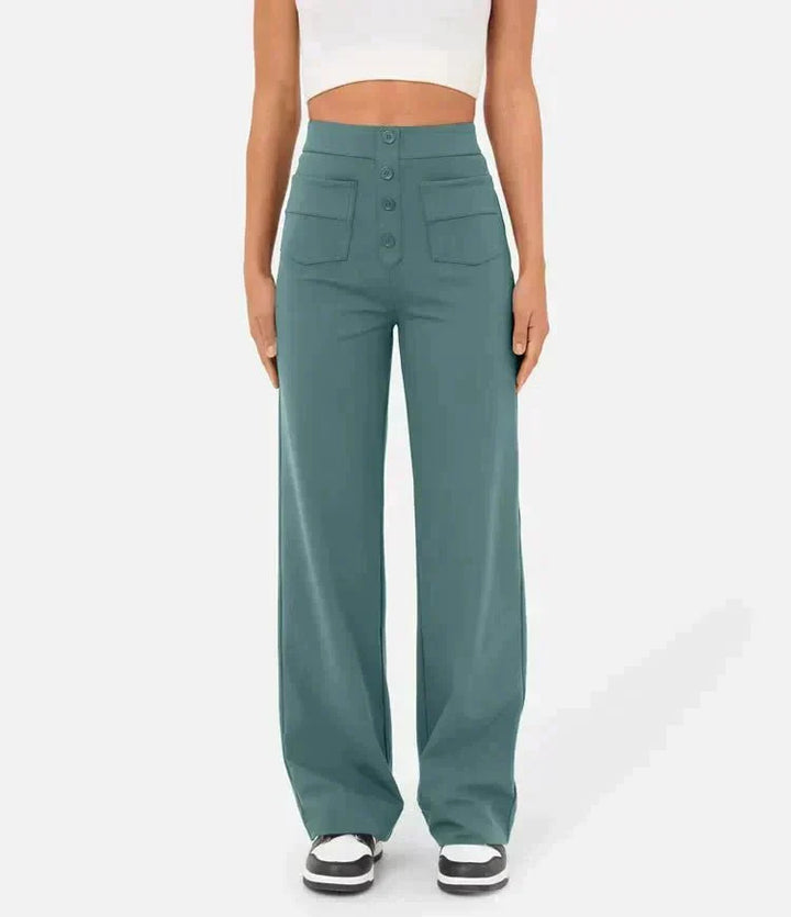 Pantalons Amples Taille Haute | Ajustement Polyvalent | Tenue Décontractée à Bureau