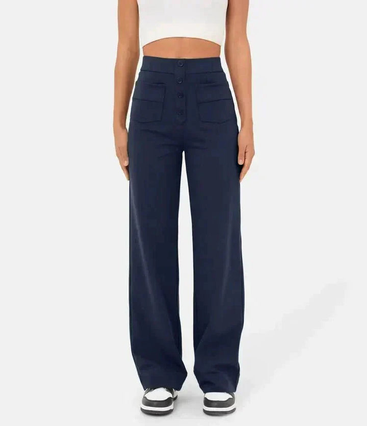 Pantalons Amples Taille Haute | Ajustement Polyvalent | Tenue Décontractée à Bureau