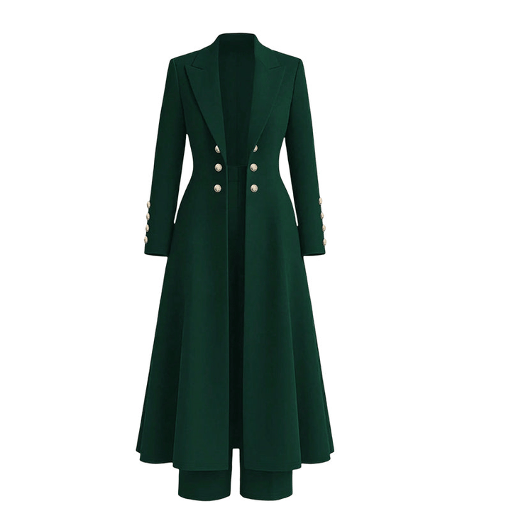 Idalella two-piece long jacket and trouser set