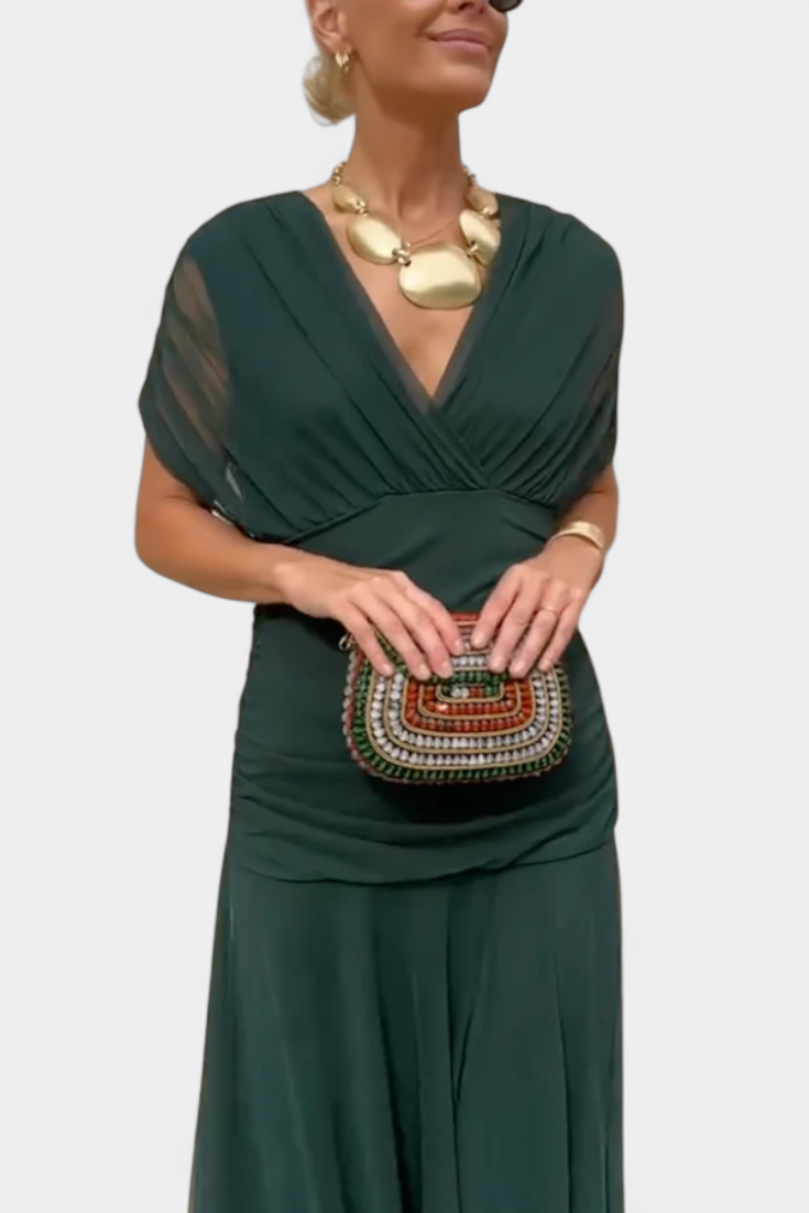 Sophia - Elegant Tummy-Concealing Pleated Dress