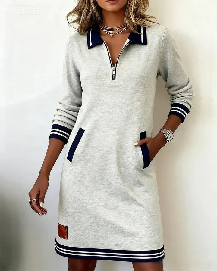 Holly | Robe en coton élégante à manches longues