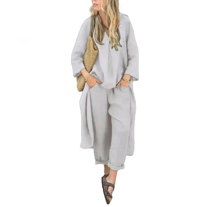 Lucía | Relaxed Long Vest and Wide-Leg Trousers Two-Piece Set