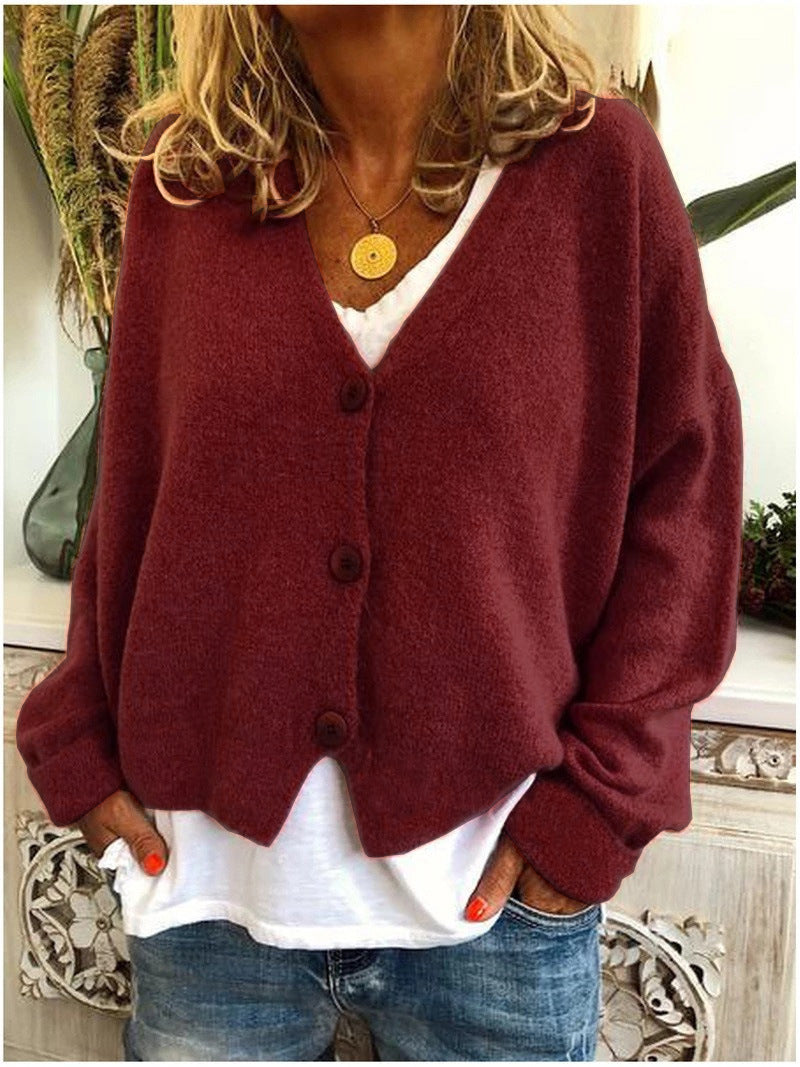 Mariah oversized cosy cardigan in Maroon