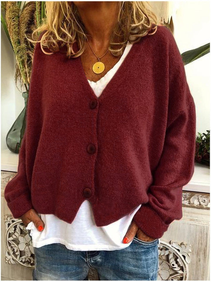 Mariah oversized cosy cardigan in Maroon