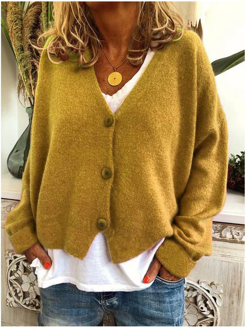 Mariah oversized cosy cardigan in Mustard