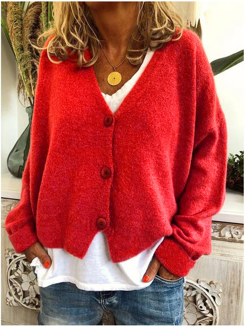Mariah oversized cosy cardigan in Red