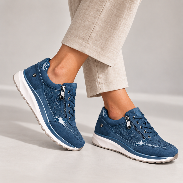 Martina zip-up trainers in Blue