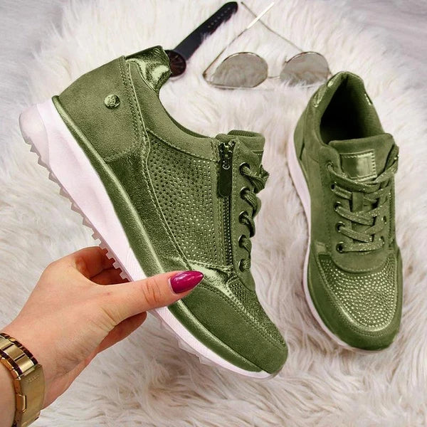 Martina zip-up trainers in Green