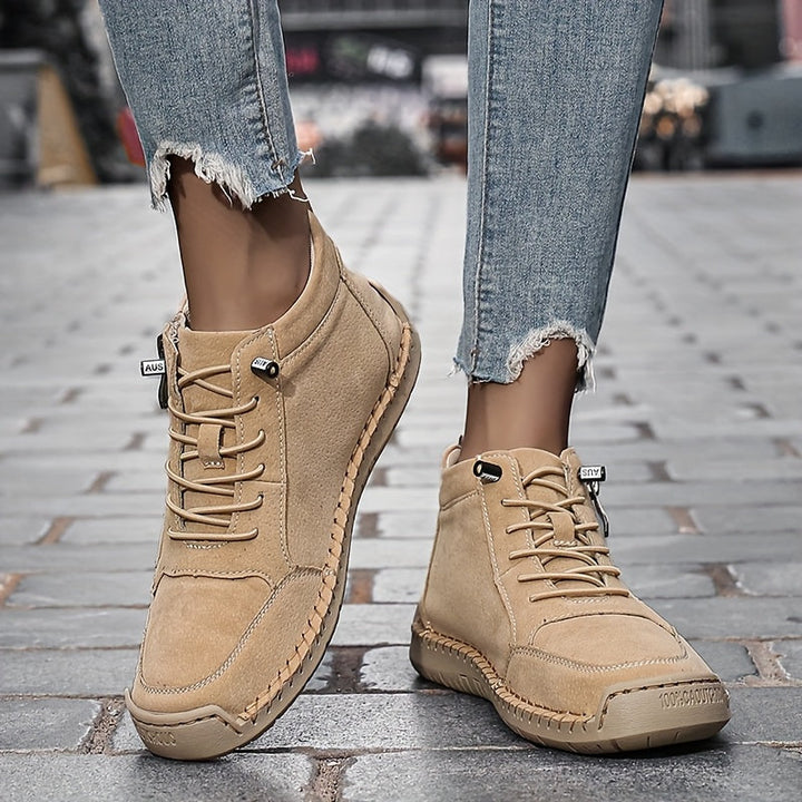 Mirelle comfort zip trainers in Beige