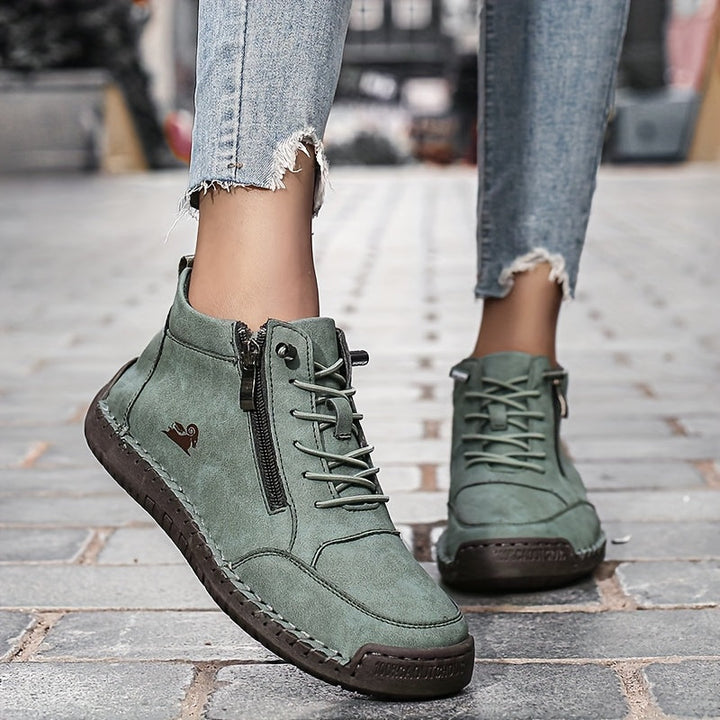 Mirelle comfort zip trainers in Dark Green