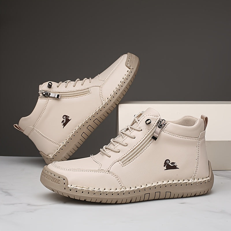 Mirelle comfort zip trainers in Ivory