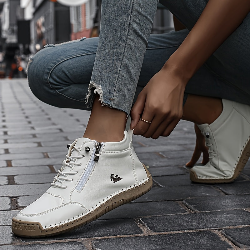 Mirelle comfort zip trainers in White