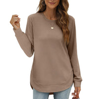Paloine | Ladies Crew Neck Sweatshirt with Curved Hem