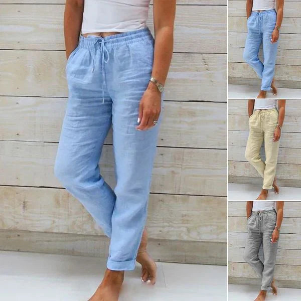 Pantalons en Lin Légers pour Femmes Confort Respirant