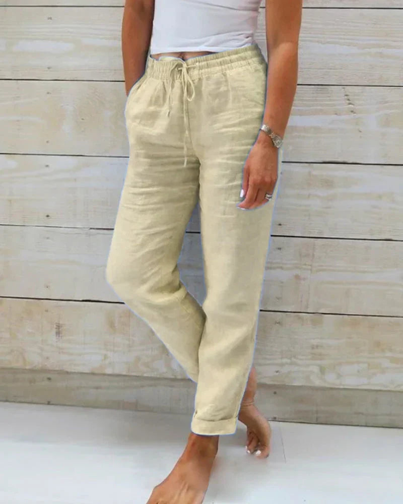 Pantalons en Lin Légers pour Femmes Confort Respirant