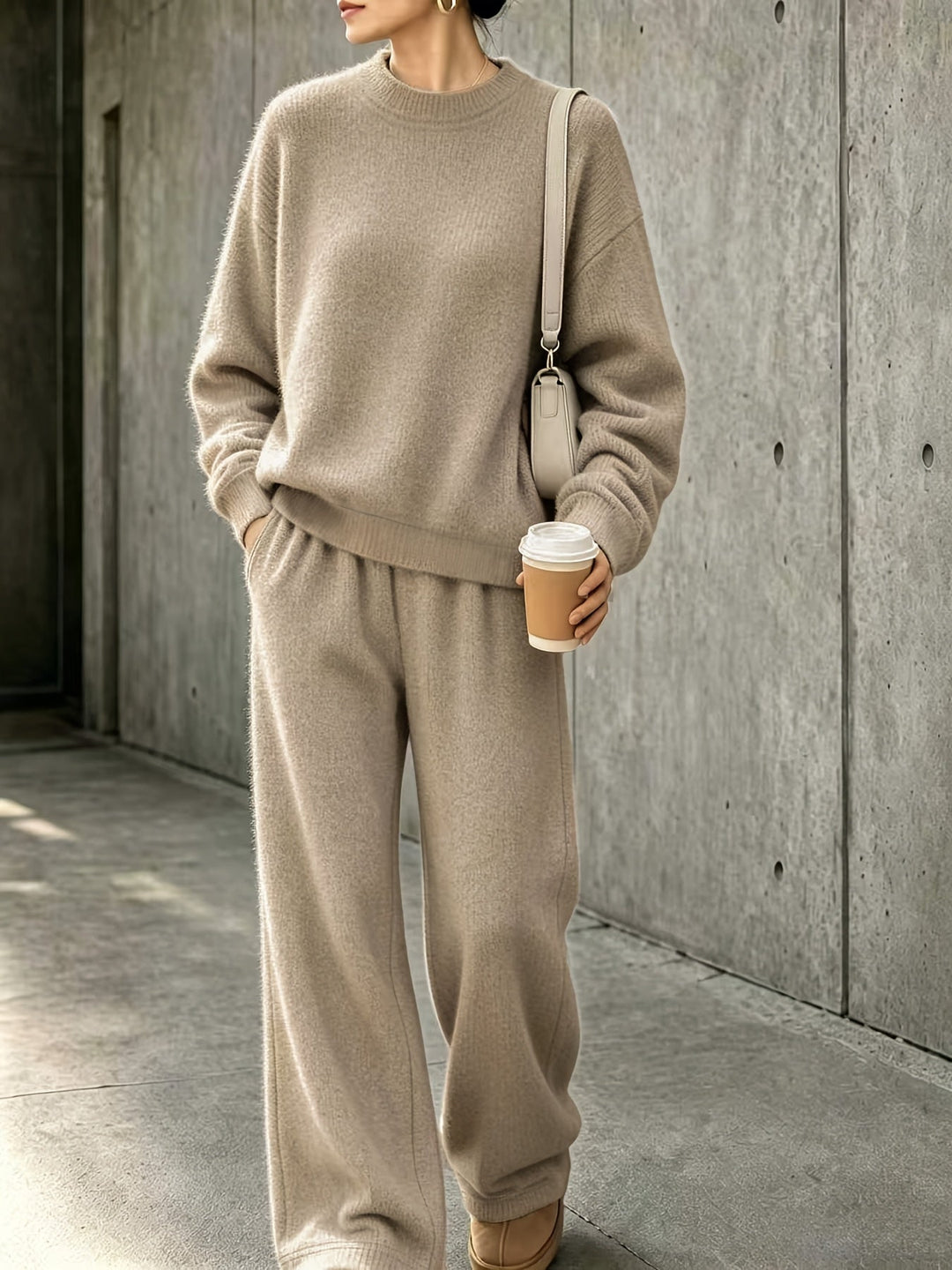 Robien two-piece autumn outfit in Camel