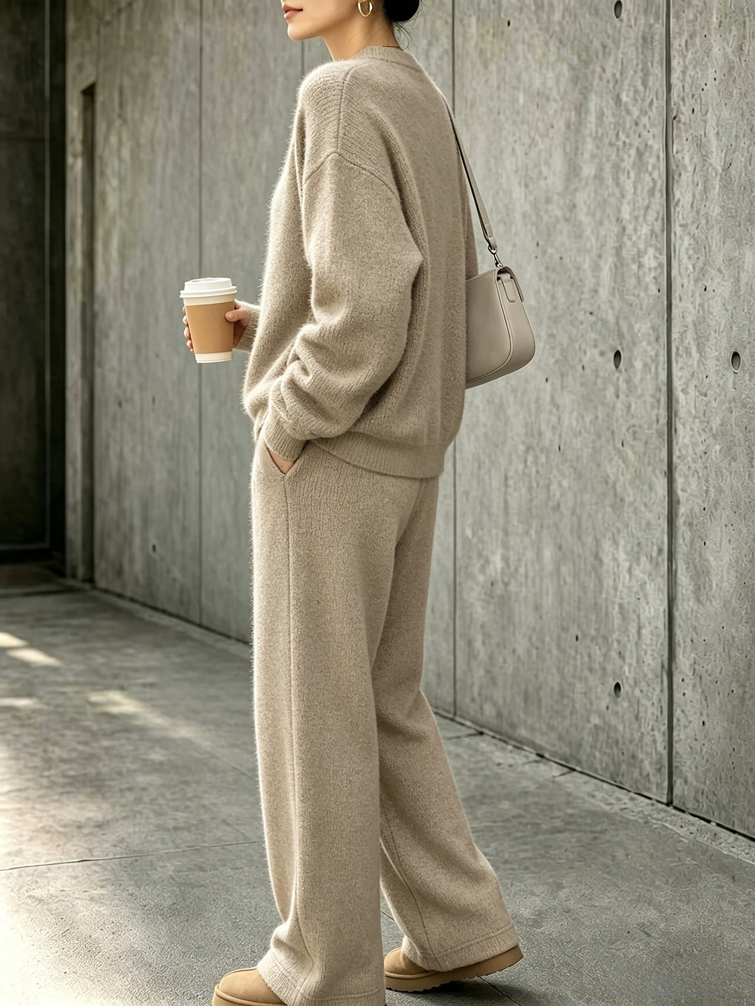Robien two-piece autumn outfit in Camel