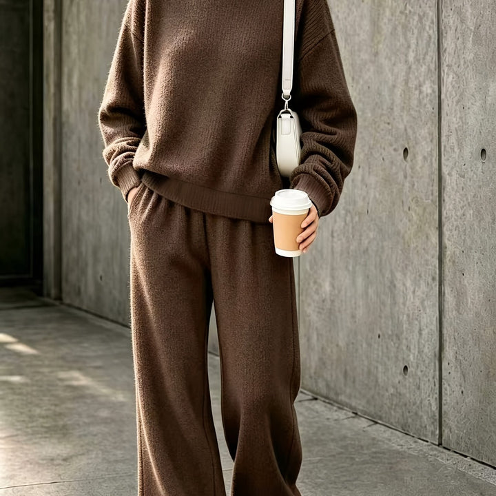 Robien two-piece autumn outfit in Dark Brown
