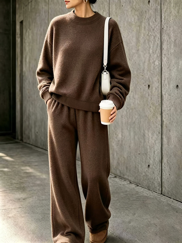 Robien two-piece autumn outfit in Dark Brown