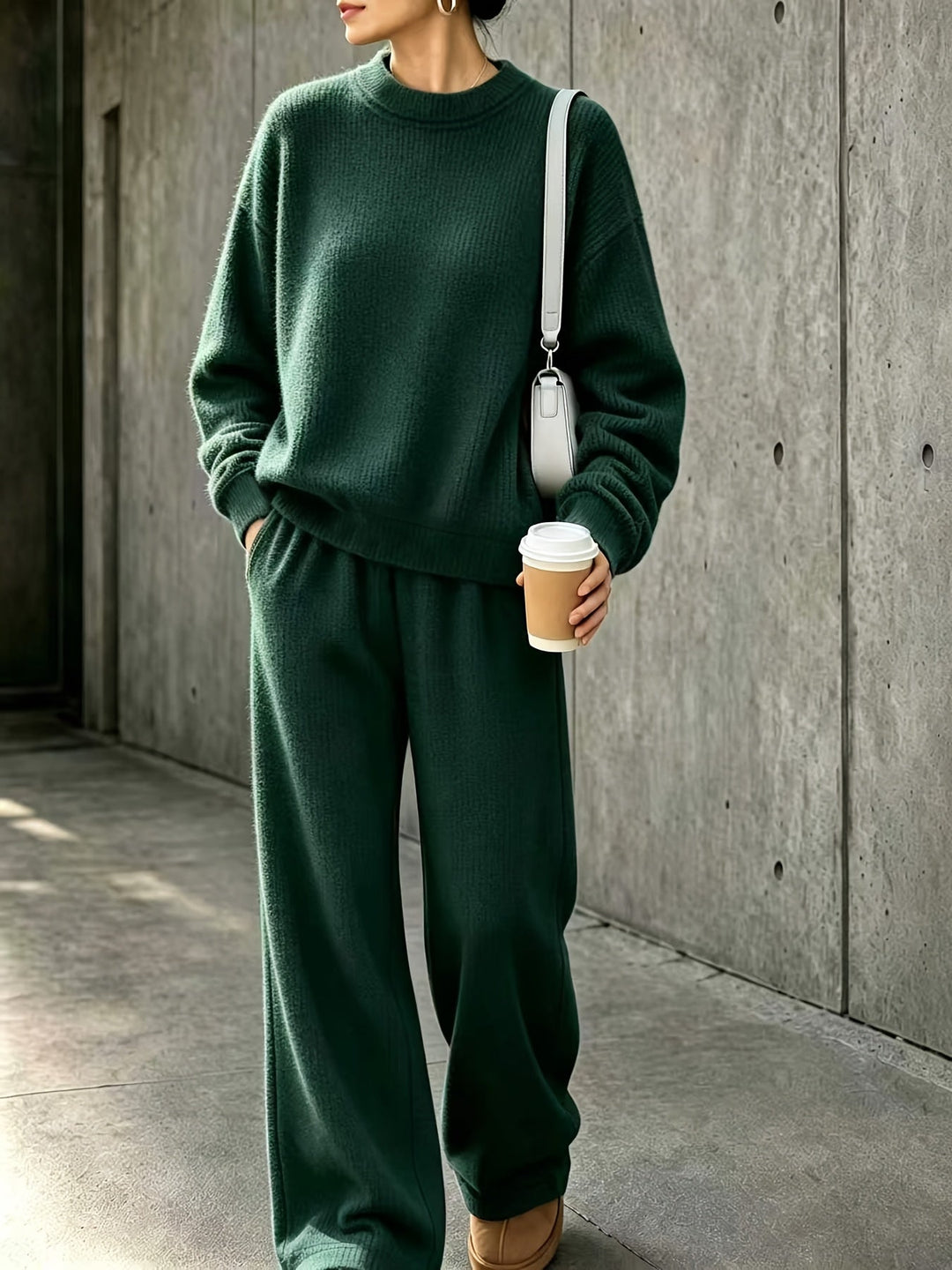 Robien two-piece autumn outfit in Dark Green