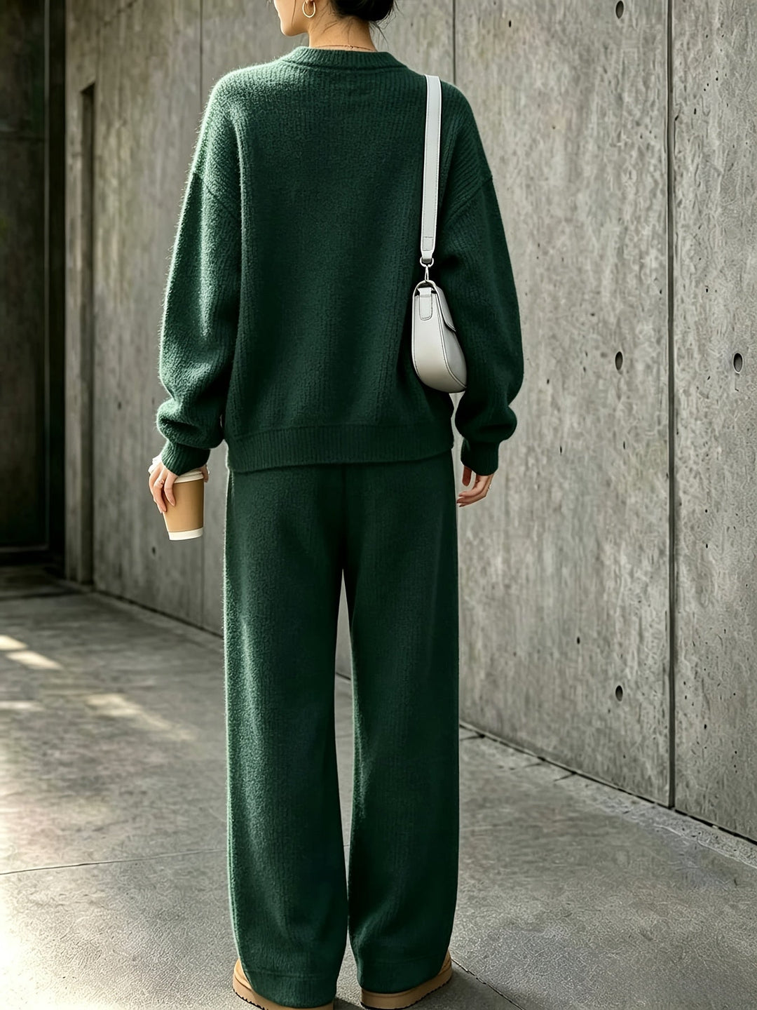 Robien two-piece autumn outfit in Dark Green