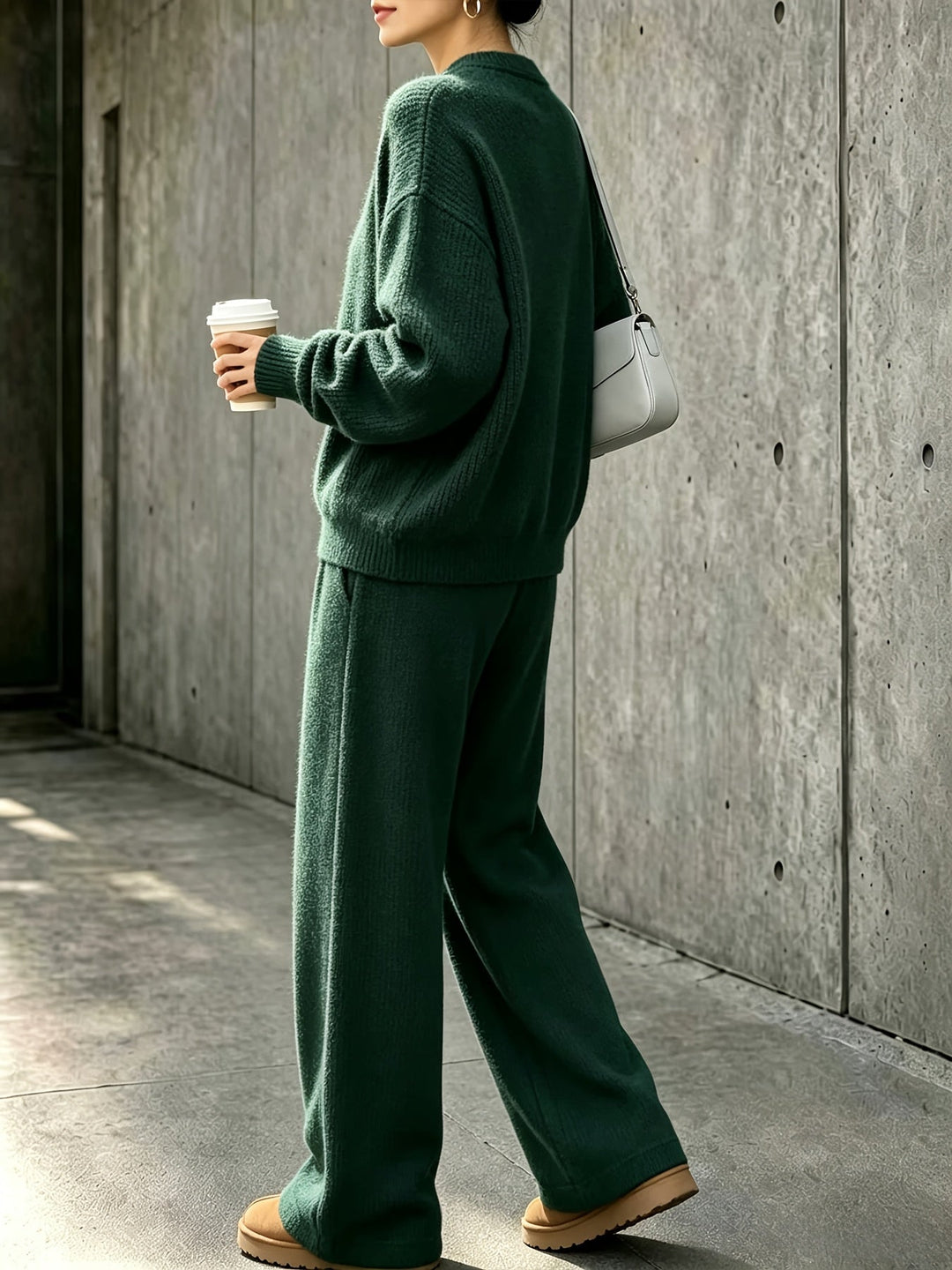 Robien two-piece autumn outfit in Dark Green