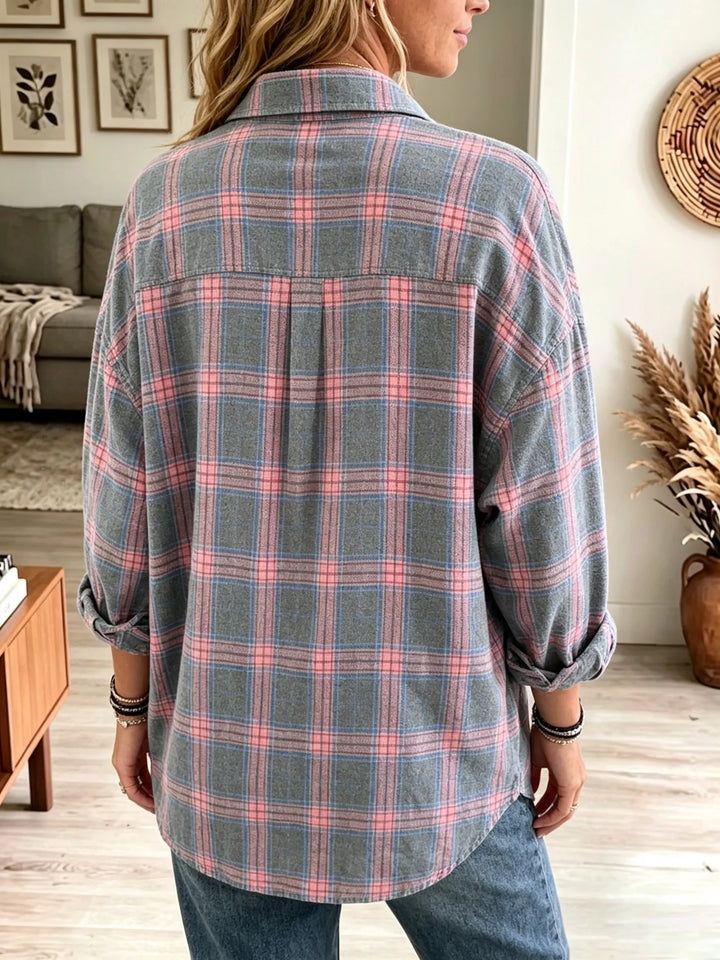 Rose-Marie soft check shirt in Pink