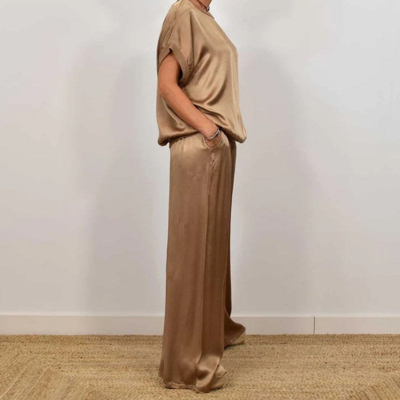 Rita™ Ensemble Élégant en Deux Pièces | Blouse Fluide et Pantalon Large