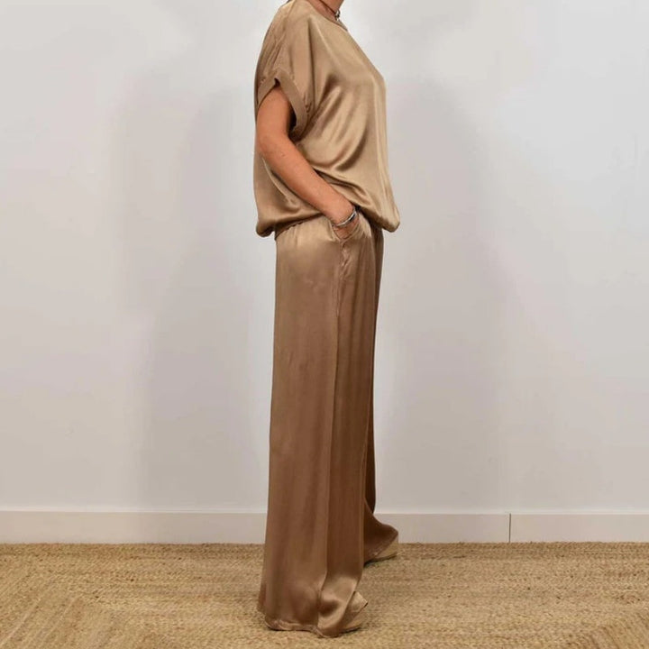 Rita™ Ensemble Élégant en Deux Pièces | Blouse Fluide et Pantalon Large