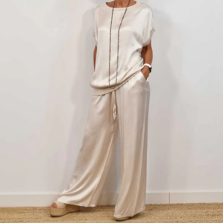 Rita™ Ensemble Élégant en Deux Pièces | Blouse Fluide et Pantalon Large