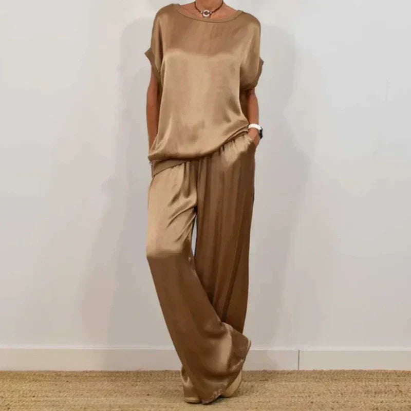 Rita™ Ensemble Élégant en Deux Pièces | Blouse Fluide et Pantalon Large