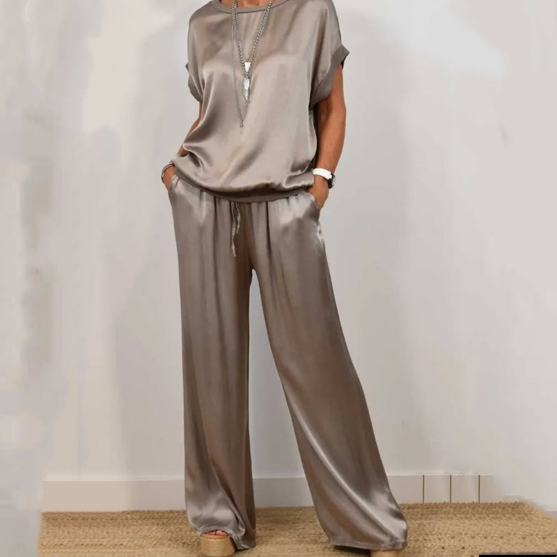 Rita™ Ensemble Élégant en Deux Pièces | Blouse Fluide et Pantalon Large