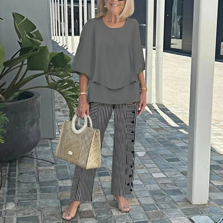 Ensemble Wenda™ Effortless à Deux Pièces | Haut Décontracté et Pantalon à Jambes Larges