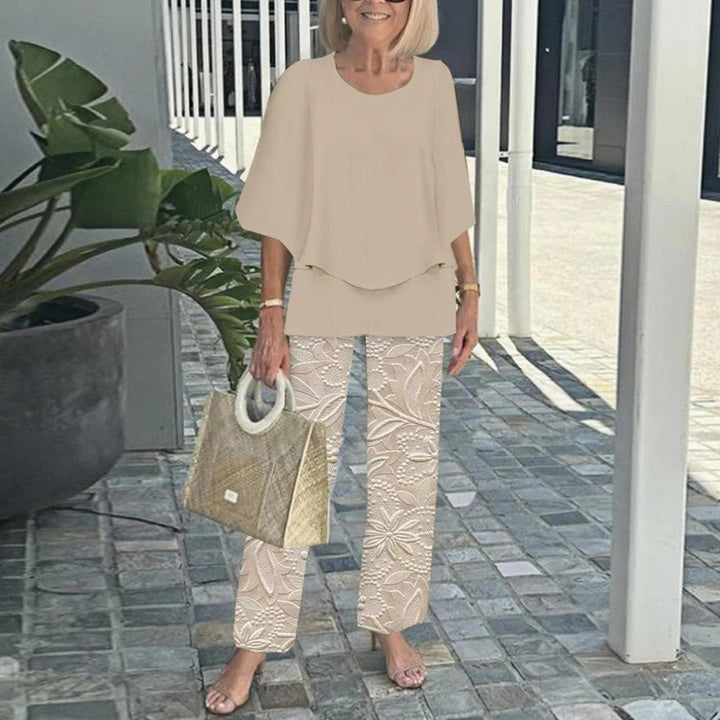 Ensemble Wenda™ Effortless à Deux Pièces | Haut Décontracté et Pantalon à Jambes Larges