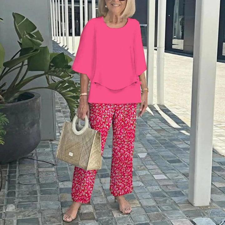 Ensemble Wenda™ Effortless à Deux Pièces | Haut Décontracté et Pantalon à Jambes Larges