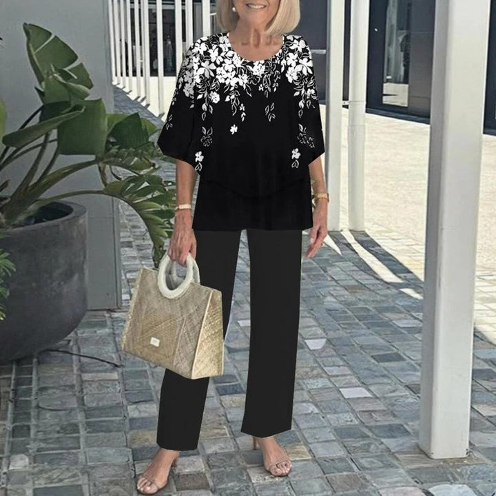 Ensemble Wenda™ Effortless à Deux Pièces | Haut Décontracté et Pantalon à Jambes Larges