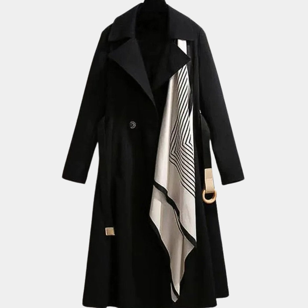 Clarice belted classic midi trench coat