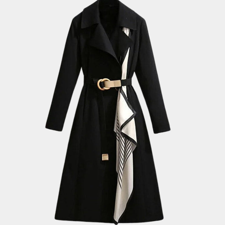 Clarice belted classic midi trench coat
