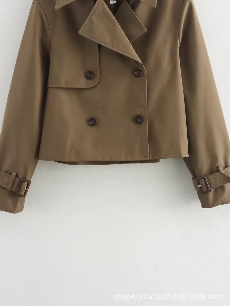 Eugenia cropped double-breasted trench coat