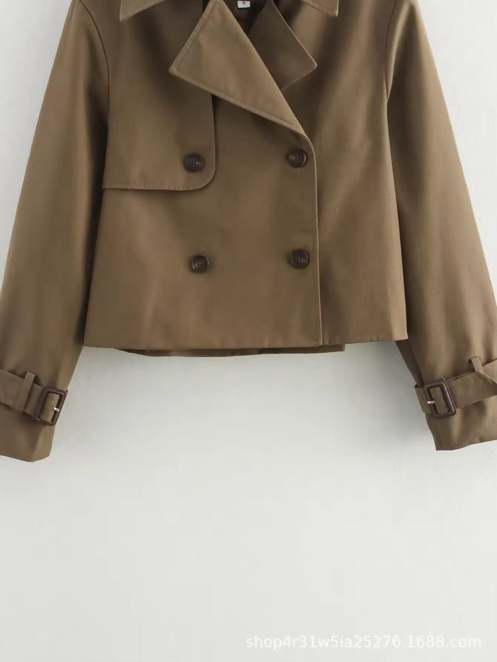 Eugenia cropped double-breasted trench coat