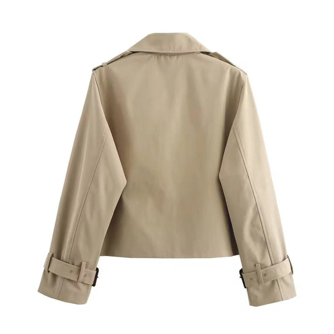 Eugenia cropped double-breasted trench coat