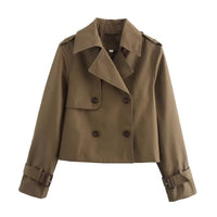 Eugenia | Ladies Cropped Double-Breasted Trench Coat