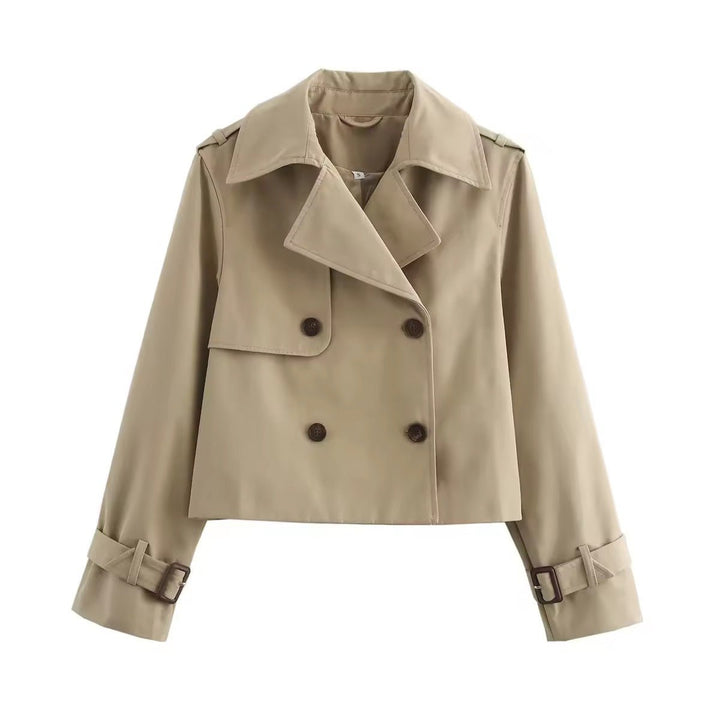 Eugenia cropped double-breasted trench coat