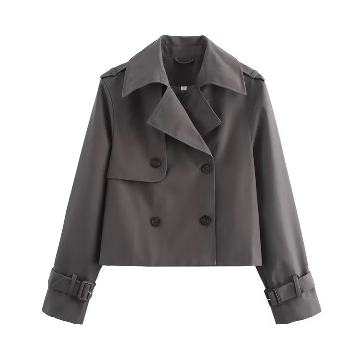 Eugenia cropped double-breasted trench coat